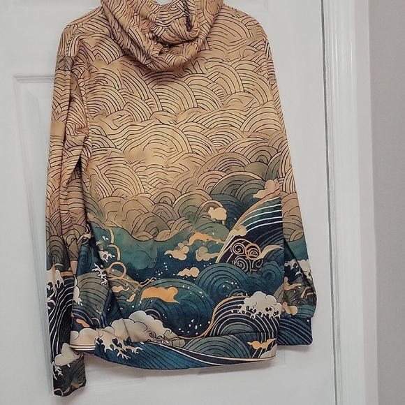 Artistic Wave Print Hoodie - Picture 5 of 5